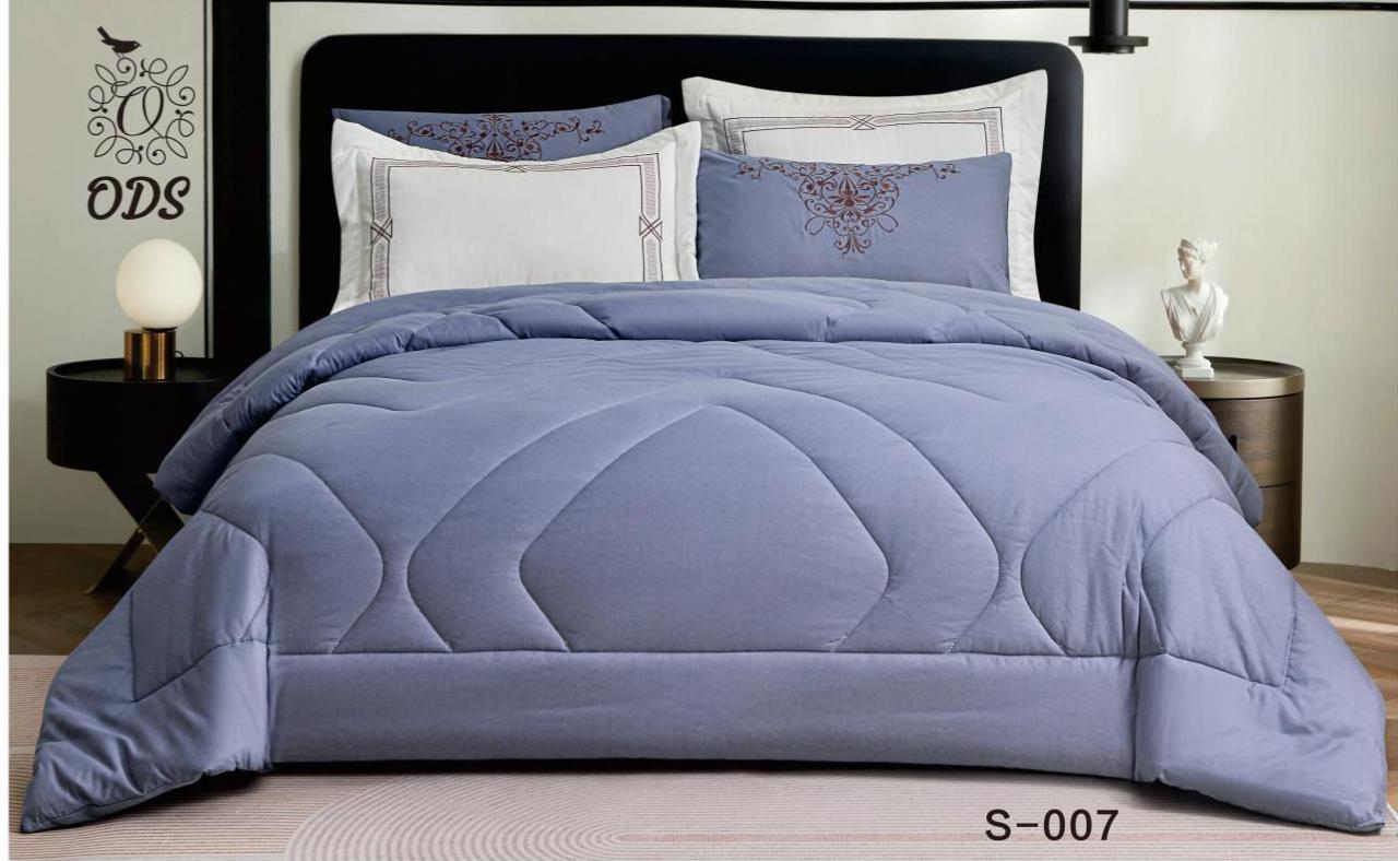 Luxury Comforter Set – 6PCS  - BLUE - 100% Premium Cotton Fabric