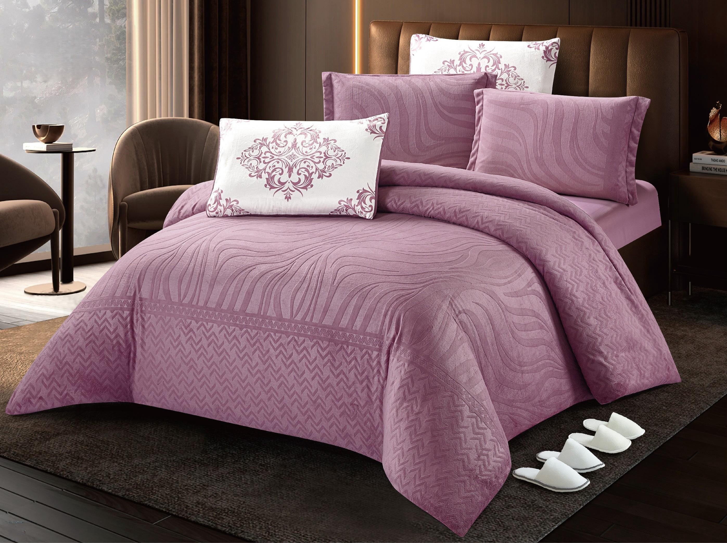 Royal Comfort 10-Piece Super King Bedding Set - Purple