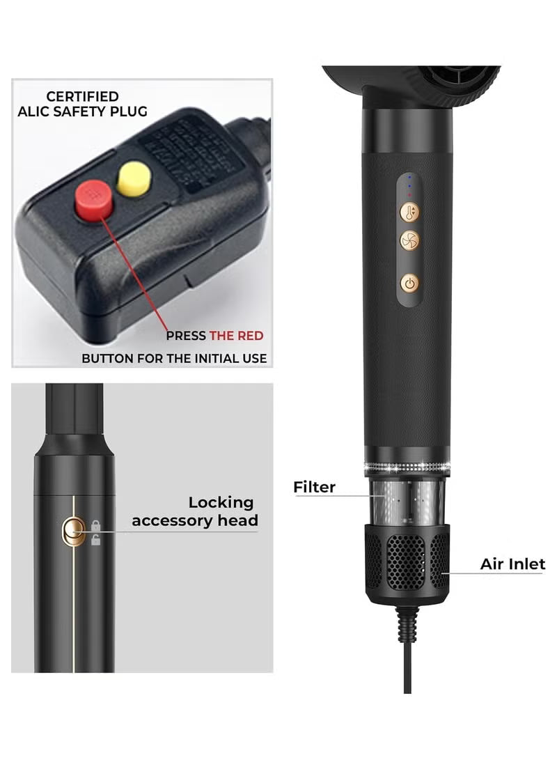 7-in-1 High-Speed Hair Styler & Dryer Brush – 110,000 RPM | Multi-Function Hot Air Brush