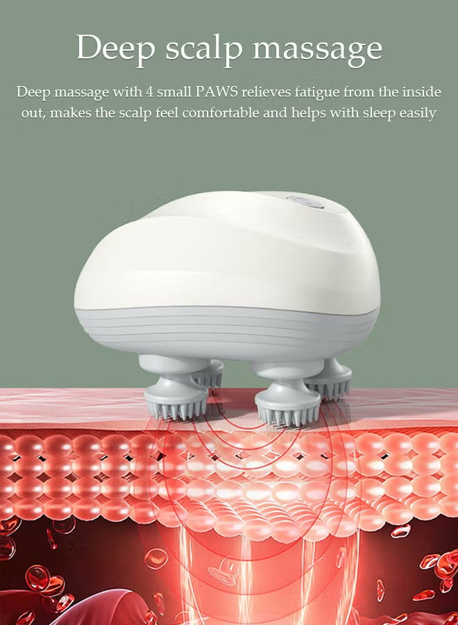 Electric Scalp Massager With 96 Kneading Nodes - Rechargeable
