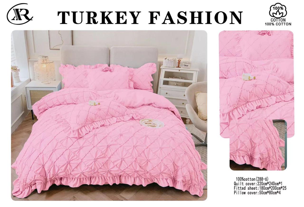 Luxury 6-Piece Bedding Set | 100% Premium Cotton - Barbie Pink