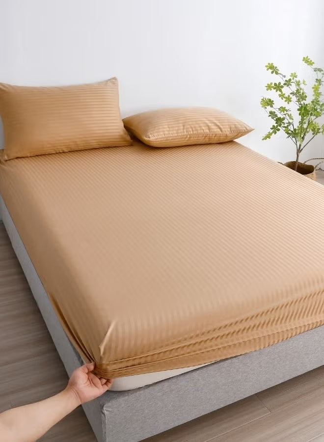 Premium King Size 6-Piece Bedding Set - Golden Brown