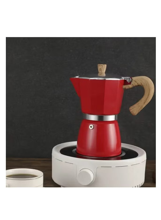 Classic Stovetop Espresso Maker Espresso Cup Moka Pot Red